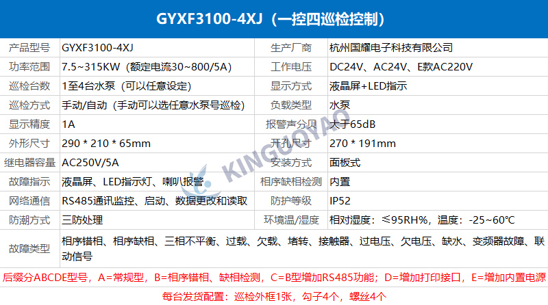 消防泵巡檢控制器GYXF3100-4XJ，一控四低速巡檢